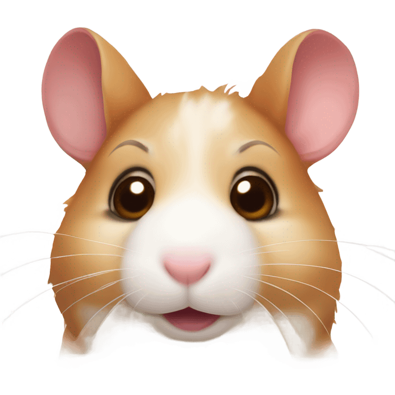 hamster with brown ears , a very soft red color in the area of ​​2 ears emoji