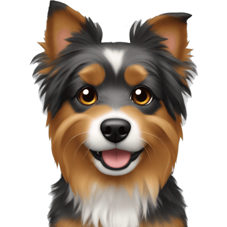 Create a yorkie / mini Aussie mix dog. Mostly orange fur emoji