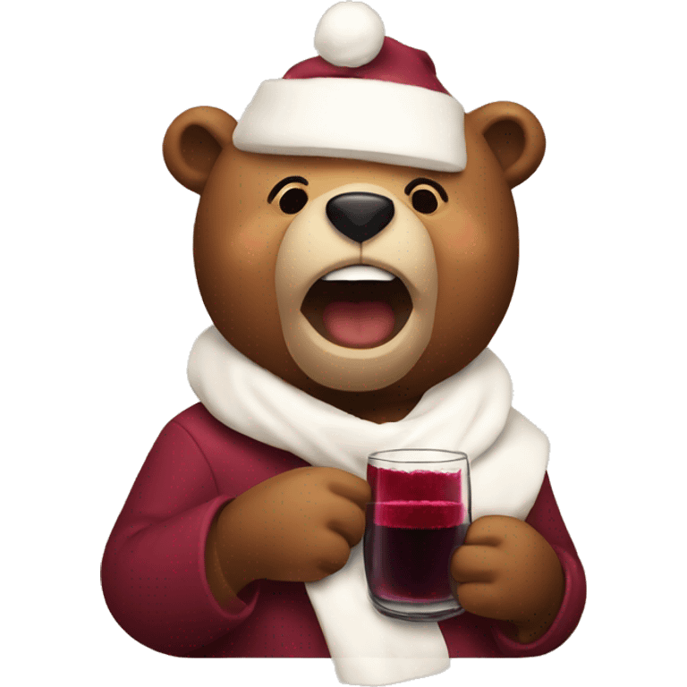 Bear with mulled wine  emoji