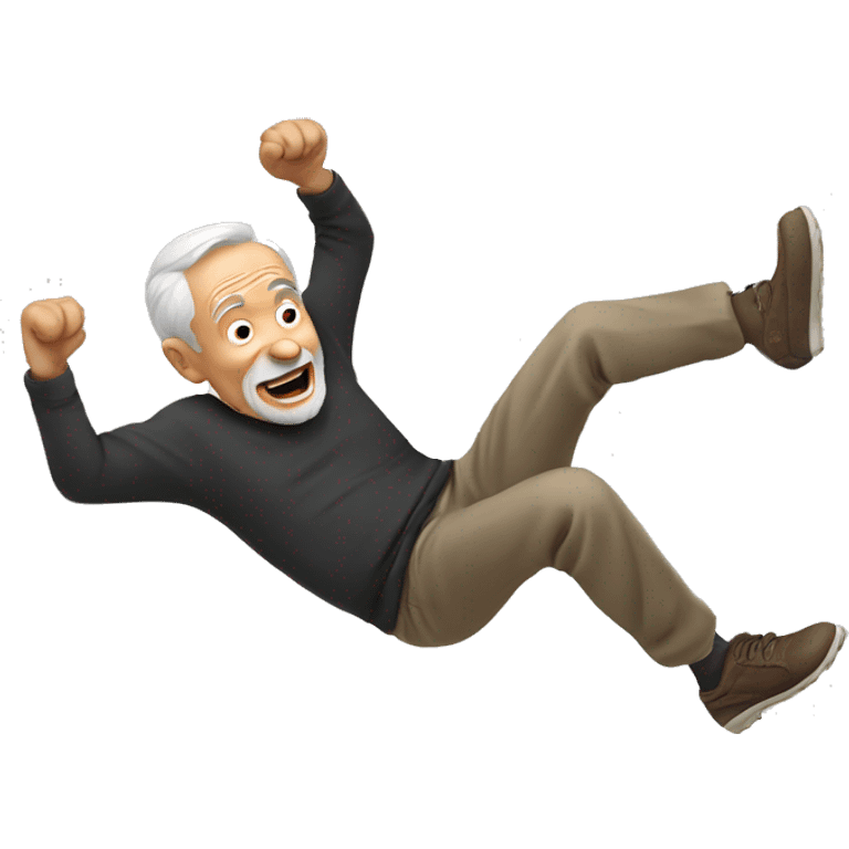 old man doing a backflip  emoji