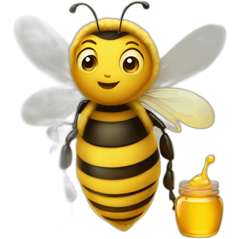 Bee with a honey emoji