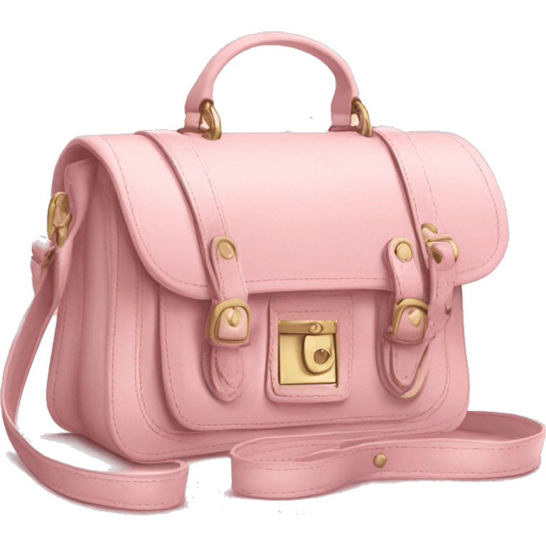 Realistic pastel pink designer satchel purse. emoji