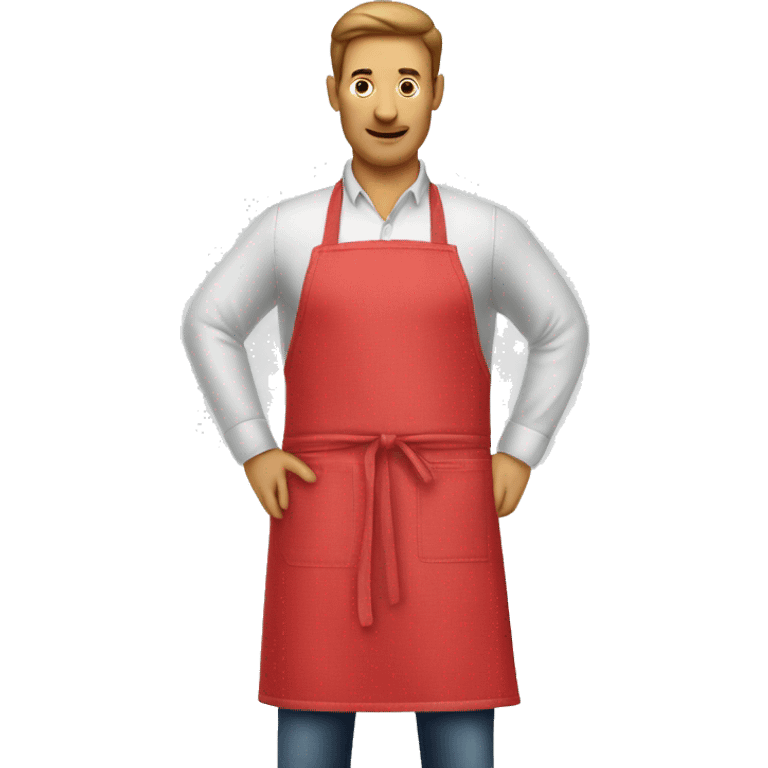 Realistic red kitchen apron. emoji