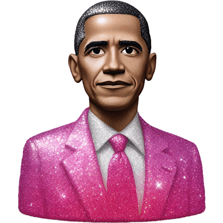 Pink ombre Obama statue with glitter  emoji