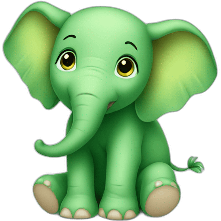 cute green baby elephant emoji