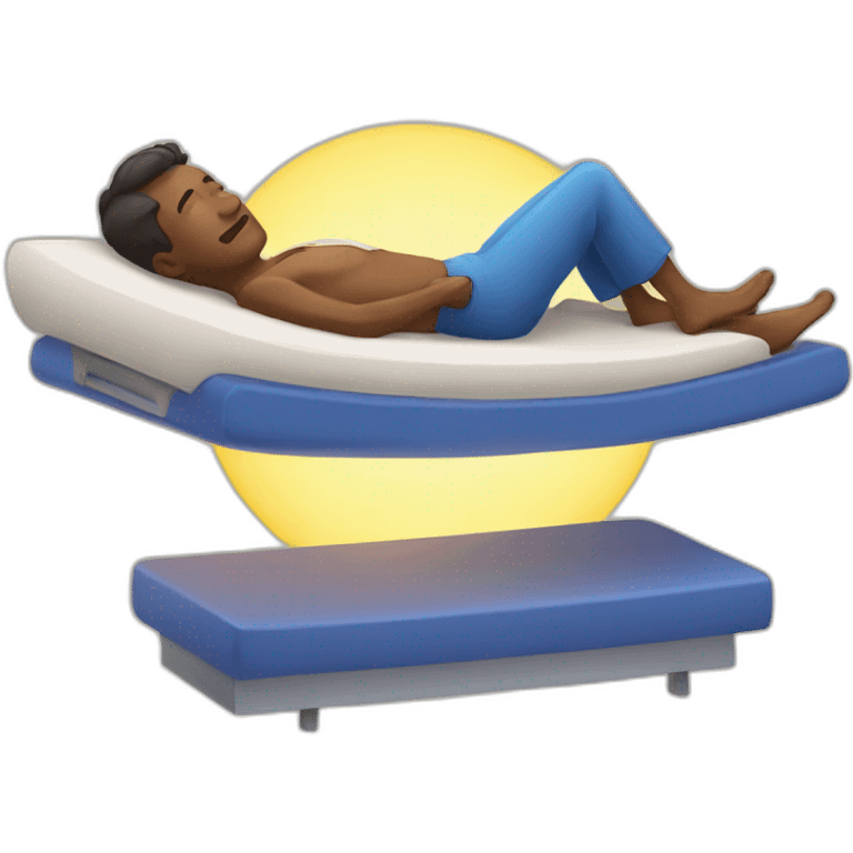 man laying on sunbed emoji