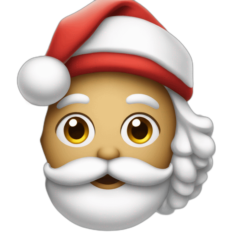 An apple wearing a Santa Clause Dress emoji