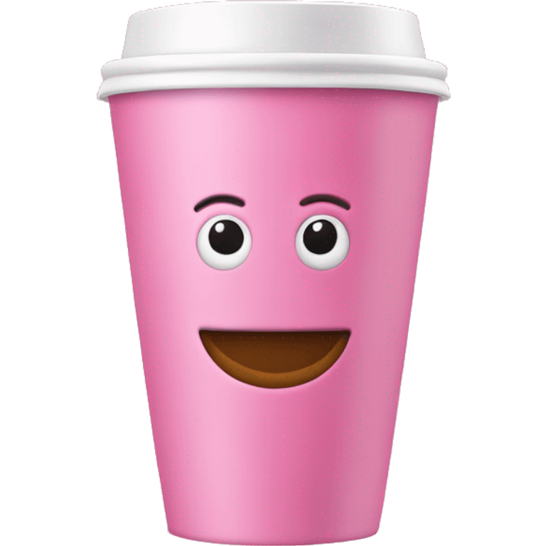 pink coffe cup to go with latte inside emoji