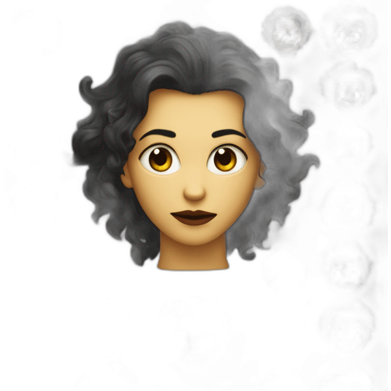 Un visage noir avec des dant de  vampire, les cheveux locks teinture de cheveux, les yeux remplacés par des étoiles, un jeune. emoji