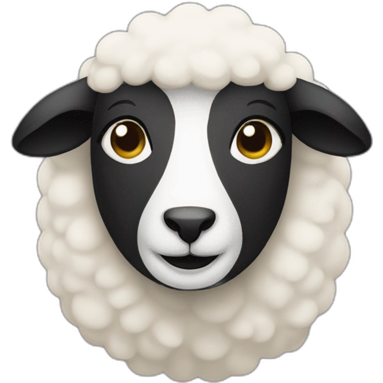 black haired sheep iphone style emoji