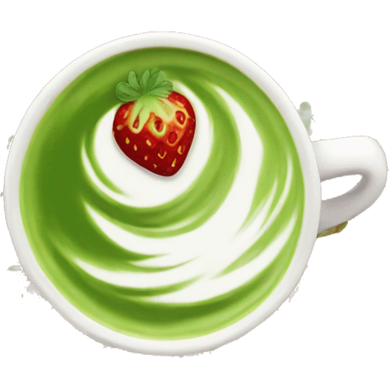 Strawberry matcha latte  emoji