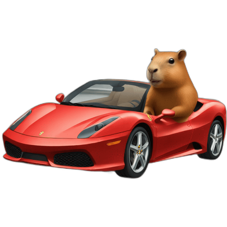 capibara driving a ferrari emoji