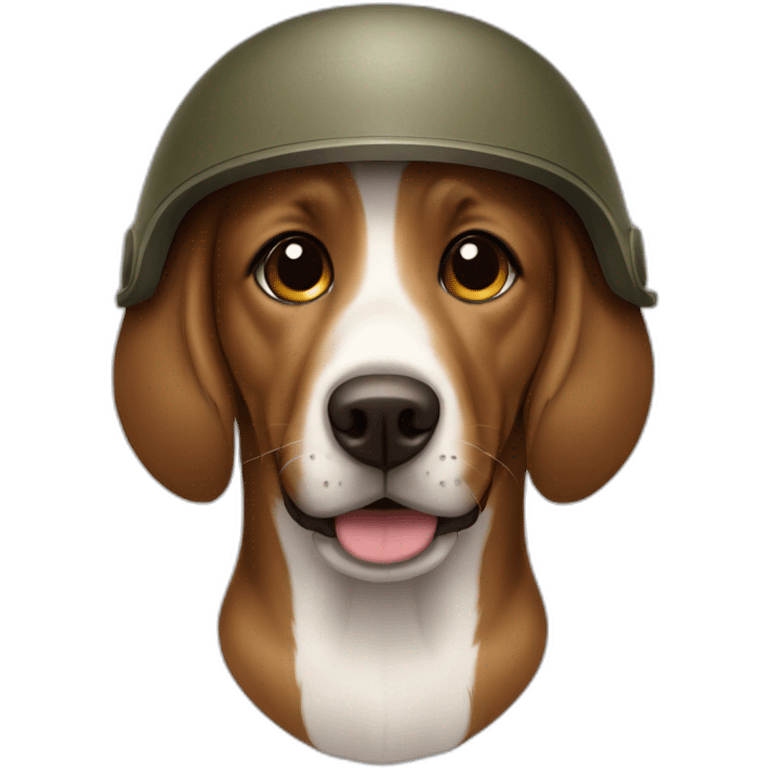 stray brown dog military helmet emoji