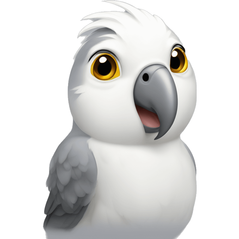 White and grey cockatiel emoji