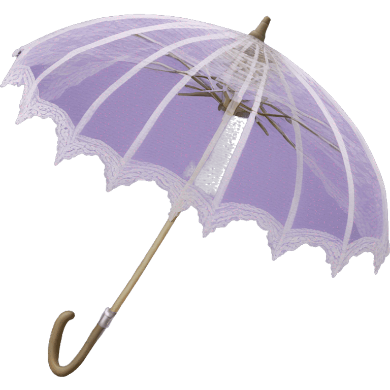 Realistic purple see through lace parasol. emoji