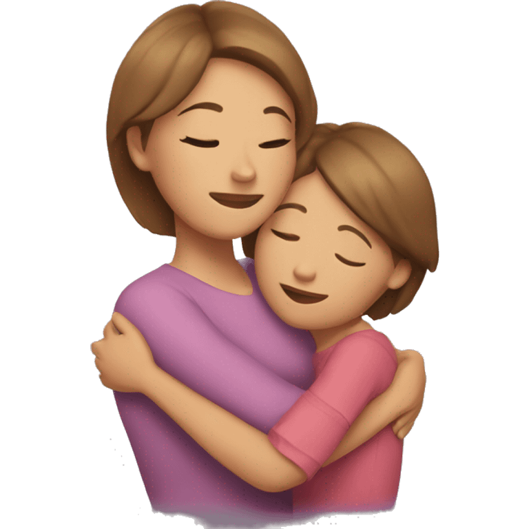 Mother and daughter hugging emoji