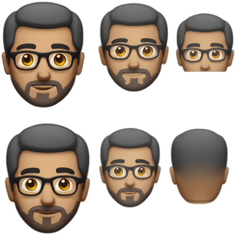 arabic guy with short haircut, small beard and tranparent glasses emoji