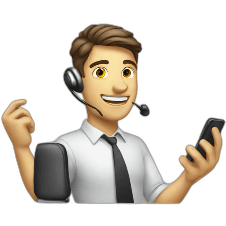 sales guy with phone emoji