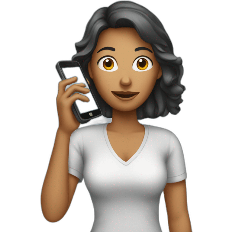 Women with handphone emoji