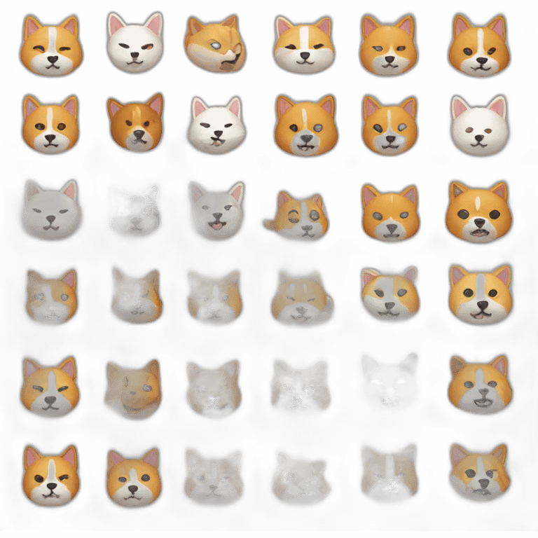 a cat with a shiba inu emoji