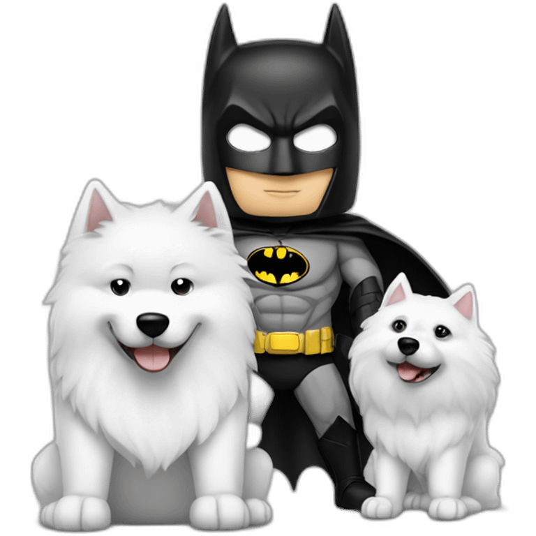 Batman with a samoyed emoji