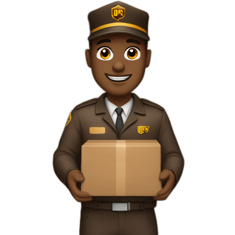 Ups driver with many packages emoji