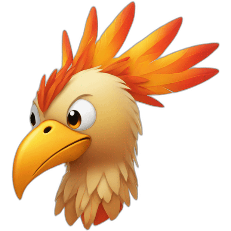 a phoenix bird thinking really hard emoji