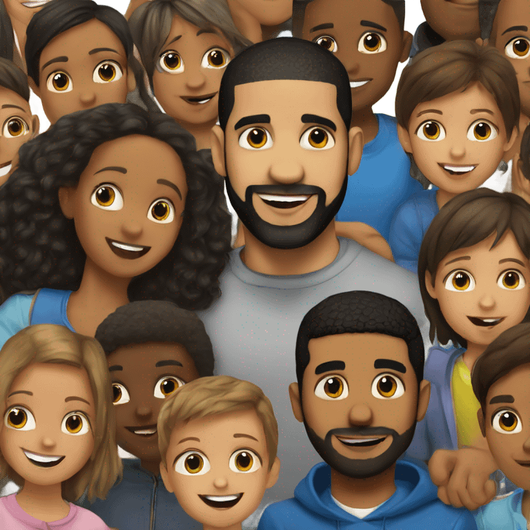 Drake with kids emoji