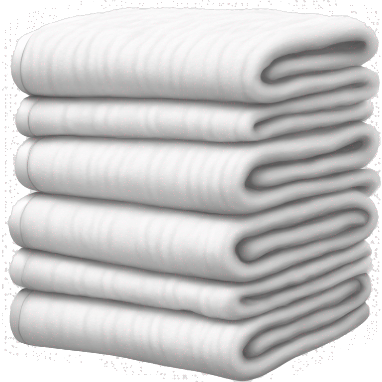 a neat stack of white furry blankets emoji