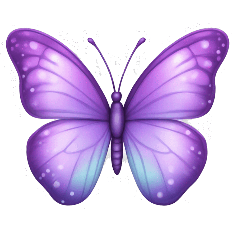 Sparkly glossy Pastel lilac-gradient butterfly emoji