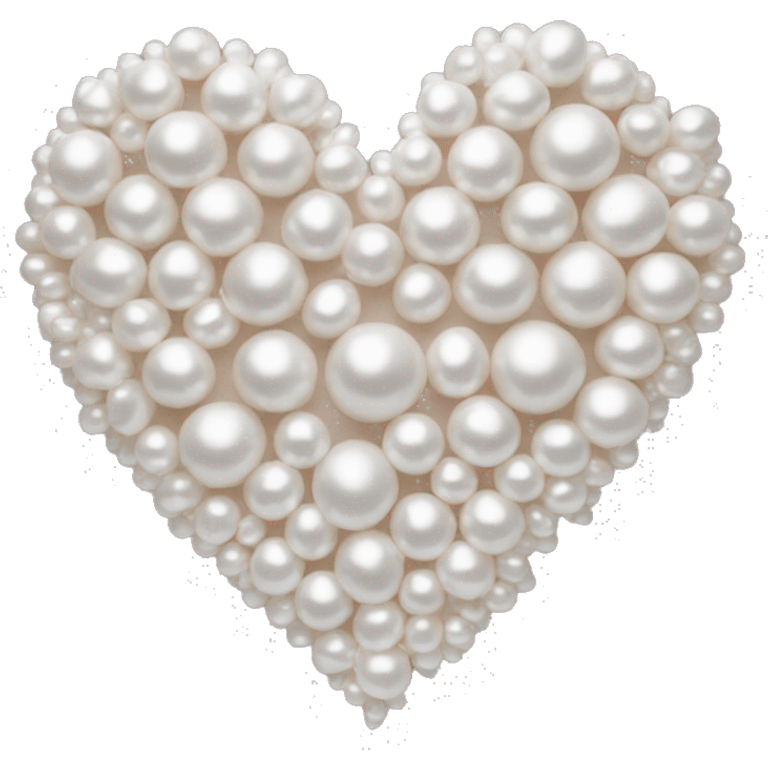 white pearls outlining heart emoji