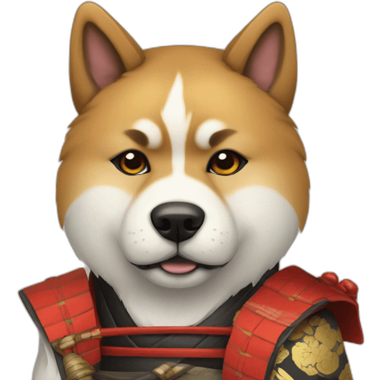 Akita inu dressed as a samurai emoji