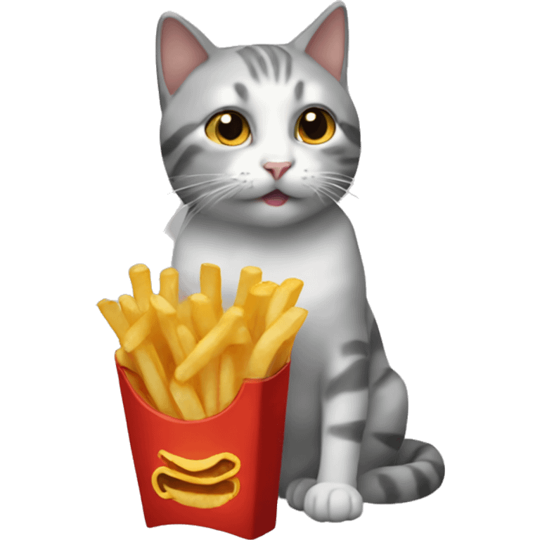 Cat eating french fries  emoji