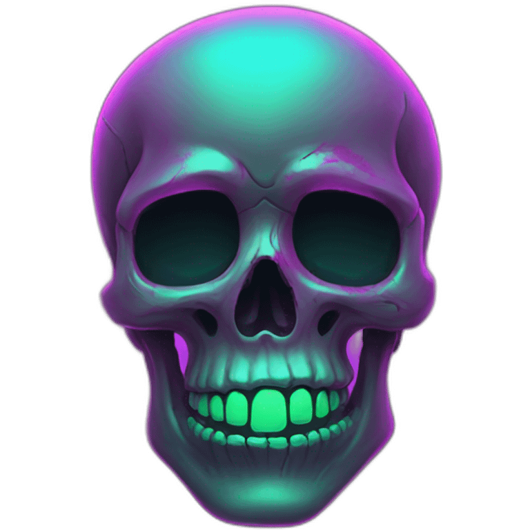 Neon skull emoji