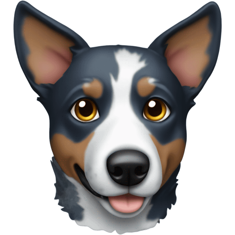 dark blue heeler dog with big ears emoji