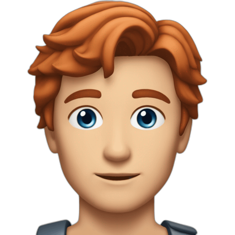 Alain Delon young hiker blue eyes short red hair emoji