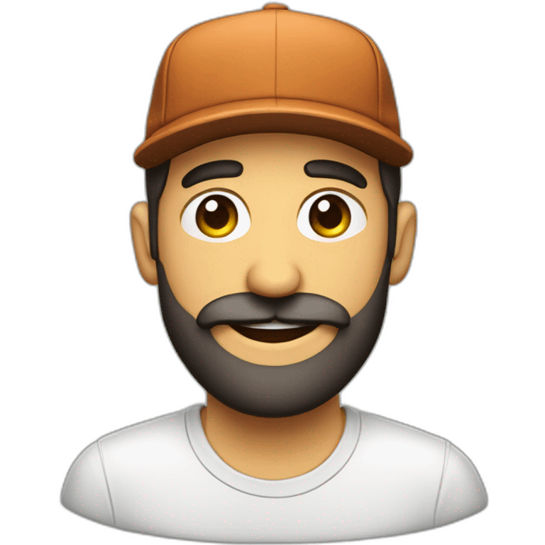 Hombre feliz con barba y gorra  emoji