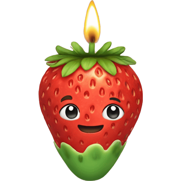 Strawberry candle  emoji