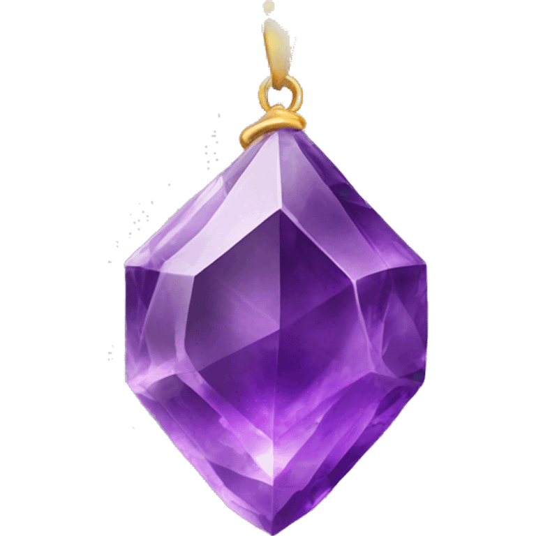 realistic amethyst crystal necklace isolated emoji