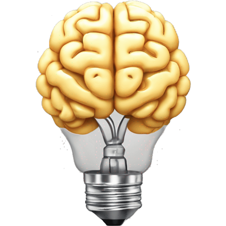 the human brain shaped idea lightbulb emoji