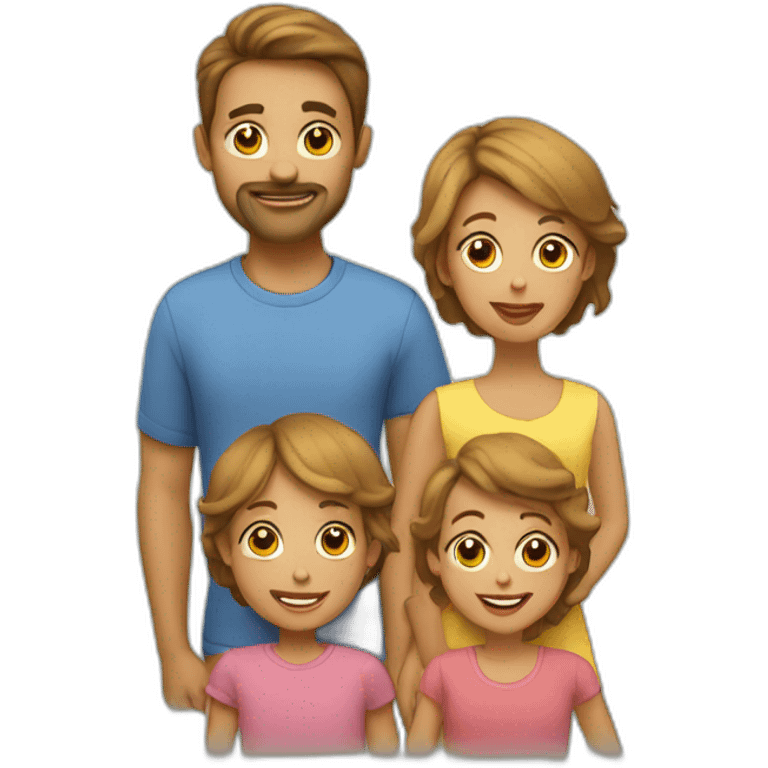 parents and 3 kids emoji