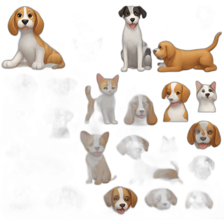 cat and dogs emoji