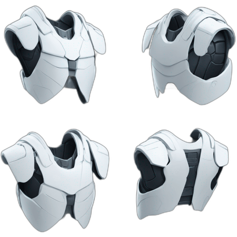 futuristic white Phantom squad Infiltration armored breastplate arms emoji