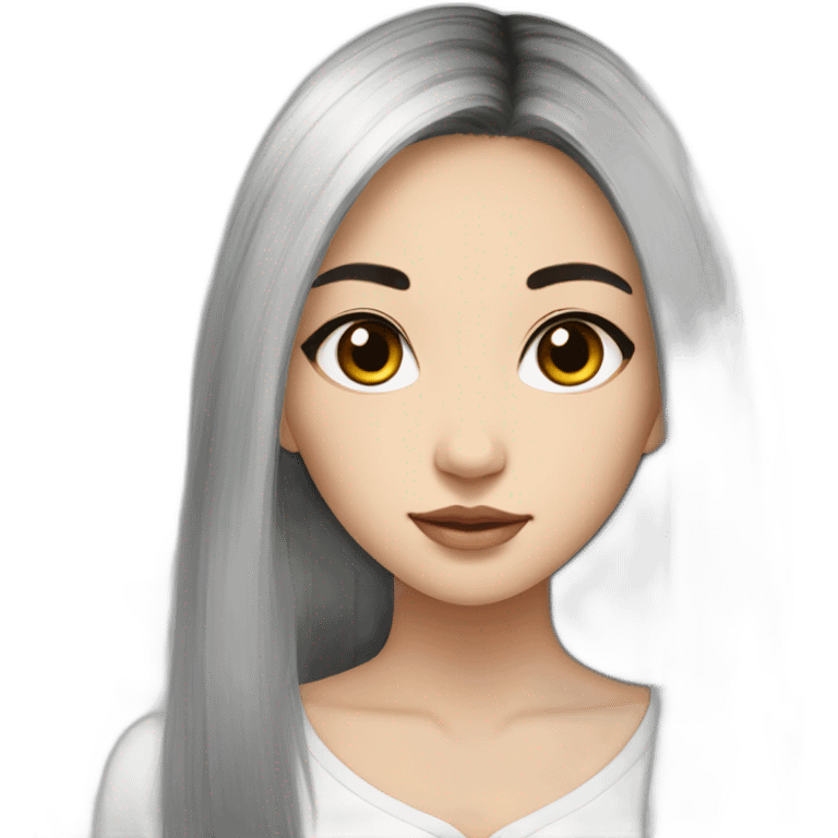 Beautiful girl,Black hair,long hair,Black eyes,Chinese emoji