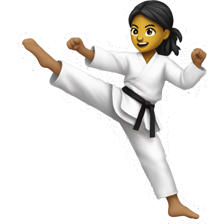 taekwondo beginner female kick emoji