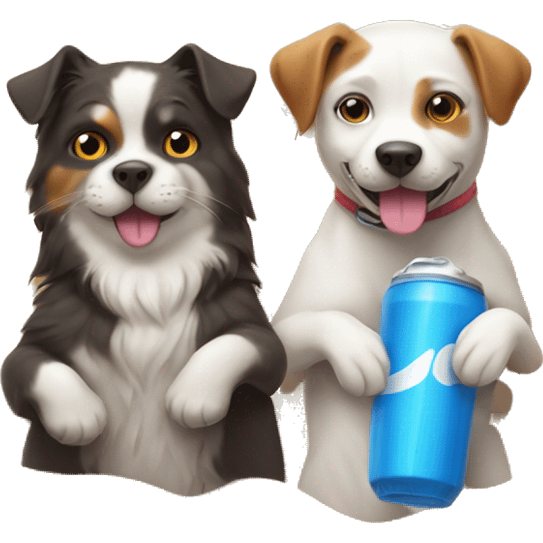 cat and dog chilling on the beach emoji