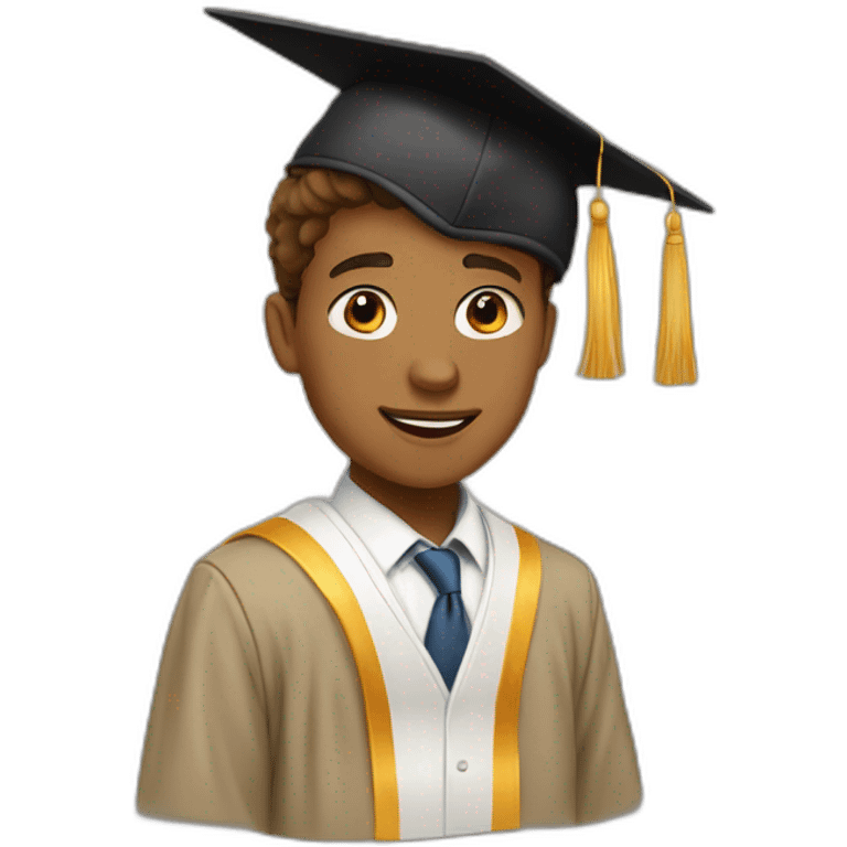 tan boy in graduation emoji