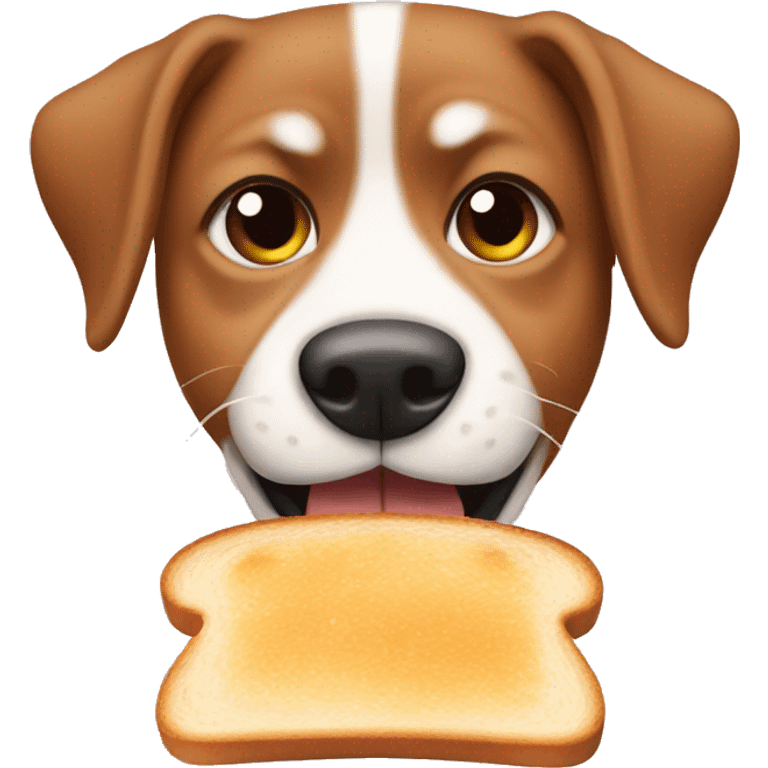 dog eating toast emoji