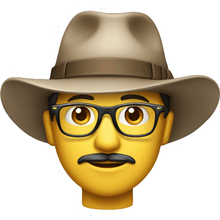 Un gars content avec un chapeau rigolo et des lunette qui tend le pouce vers le haut emoji