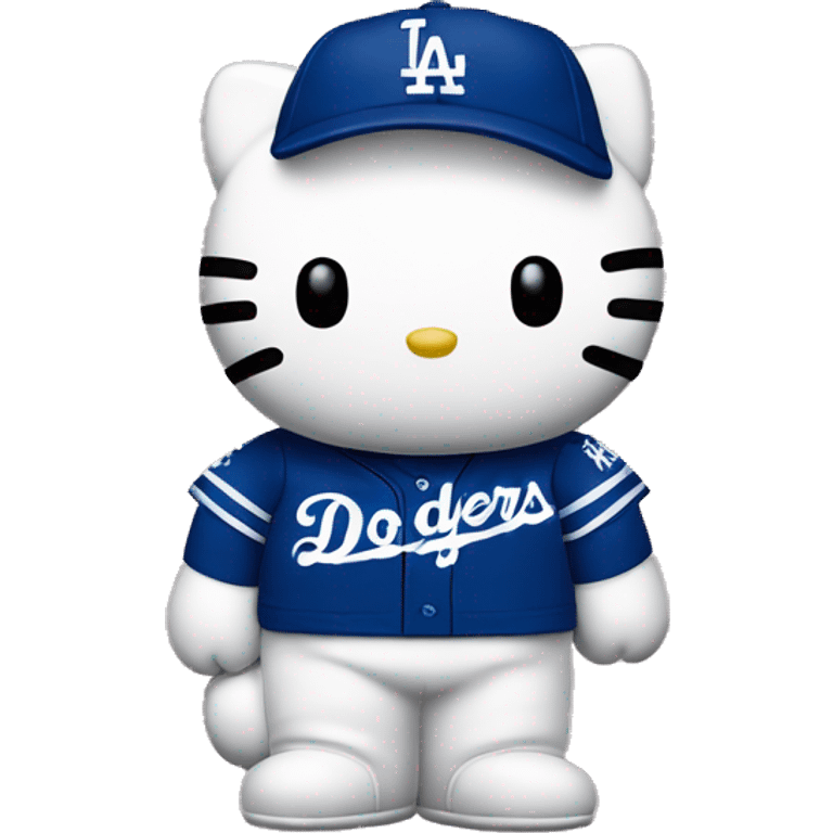 Hello kitty wearing dodgers gear emoji